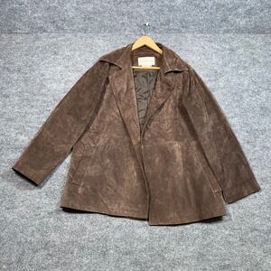 Margaret Godfrey Brown Suede Leather Jacket Mens Small 477219 Notched Lapel